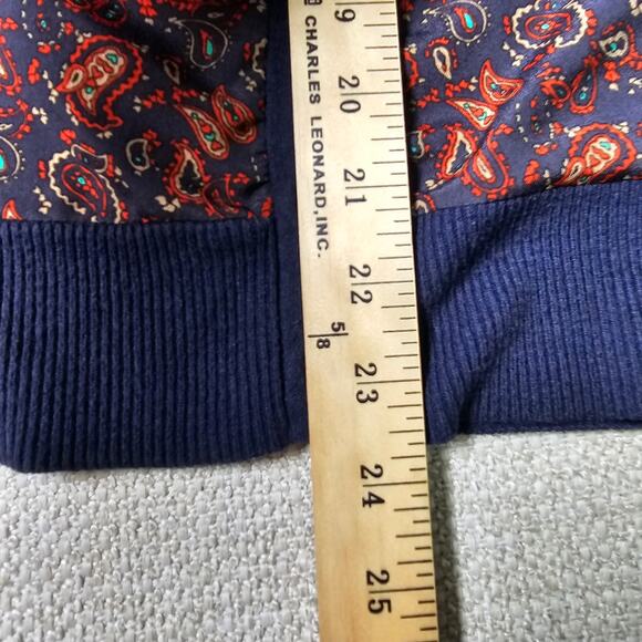 Eddie Bauer, Button Up, Paisley, Crewneck Cardigan with Sweater Back Medium - Picture 6 of 10